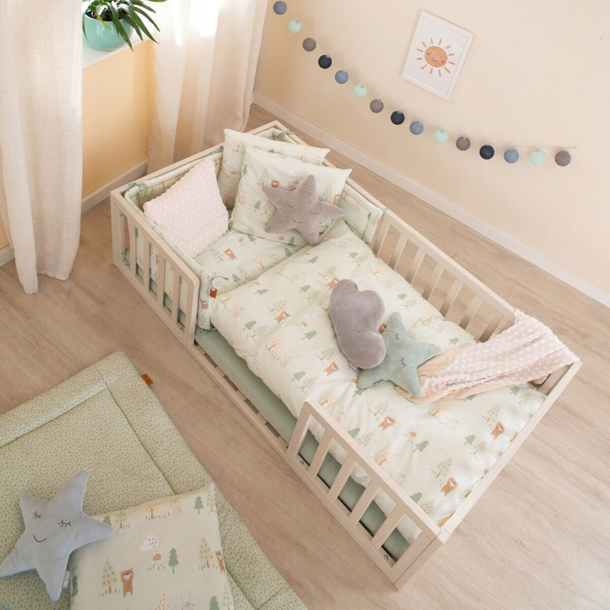 Sengetøy 2-delt Woodland Buddies 100x135 cm bomull forfra