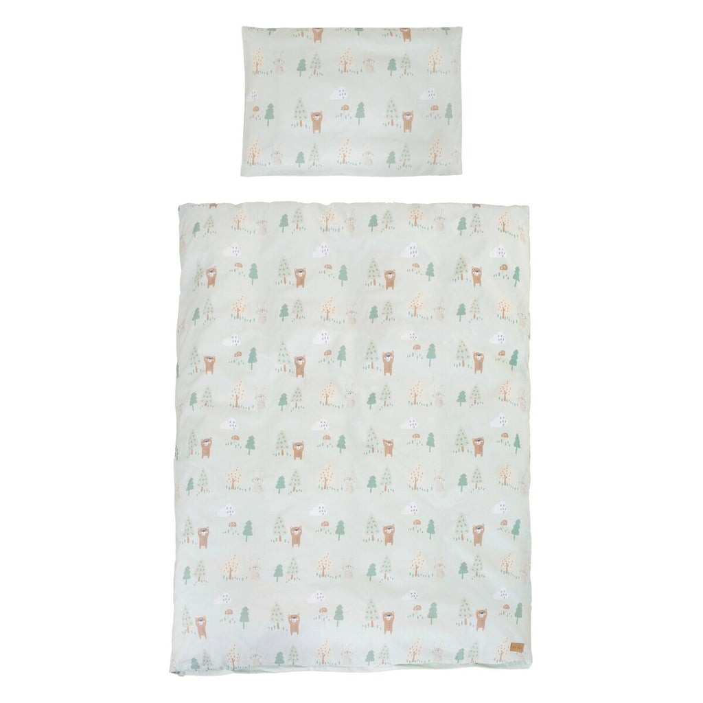 Sengetøy 2-delt Woodland Buddies 100x135 cm bomull bakside