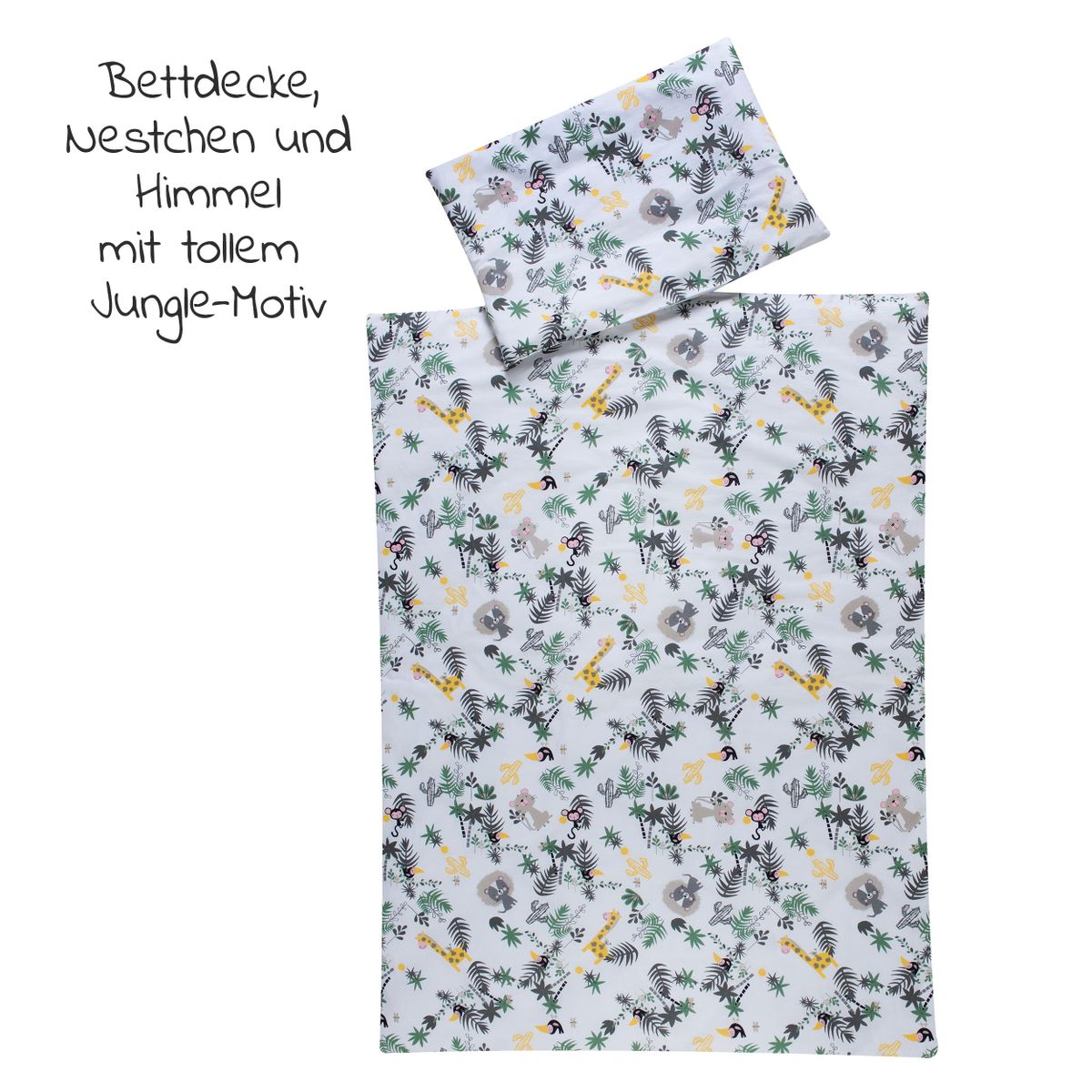 Sengetøysett 4 deler 100 x 135 cm bomull Jungle Schardt bakside