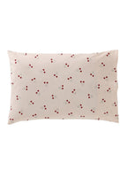 Sengetøysett for baby CHERRY vendbart 100 % bomull bakside med kirsebærdesign
