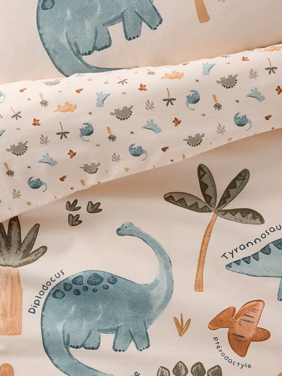 Nærbilde av hotellåpning på Sengetøysett baby MINISAURUS 100% bomull Øko-Tex