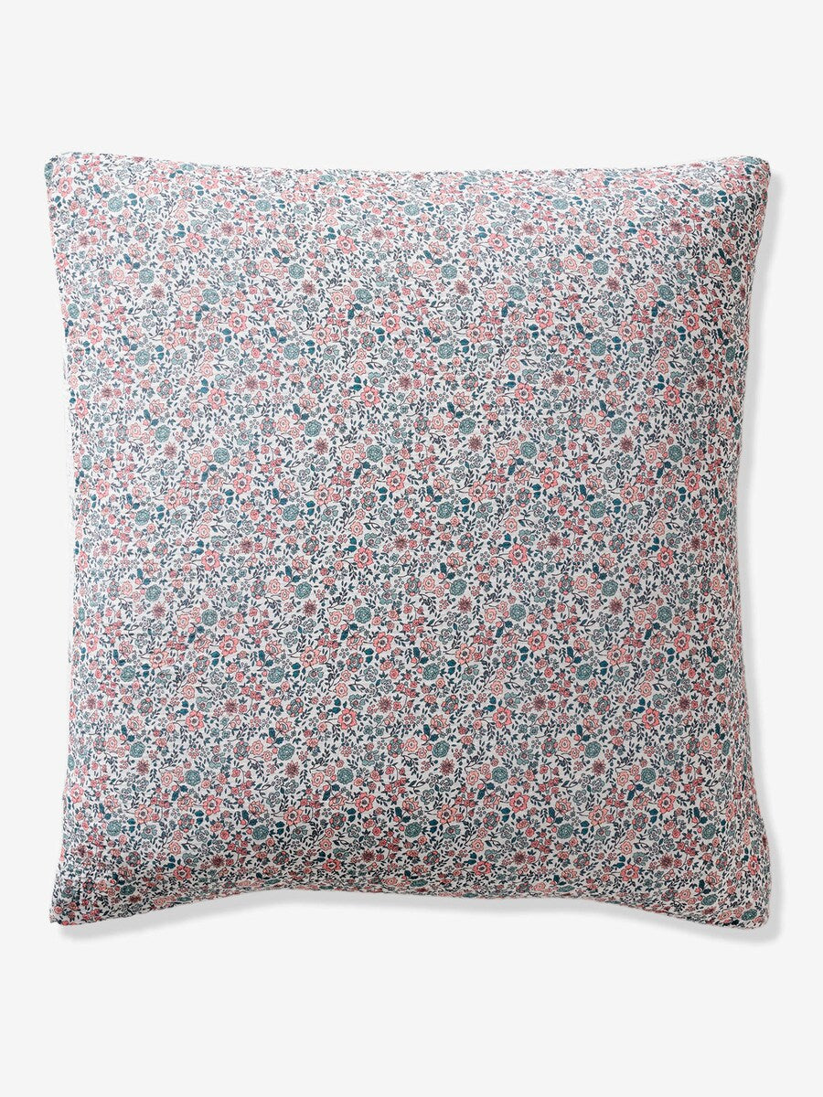 Sengetøysett musselin med resirkulert bomull RETRO FLOWER på seng