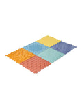 Sensorisk lekematte i silikon 6 deler 35x35 cm forfra