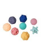Sensoriske baller 8-pack for baby 6-8 cm forfra