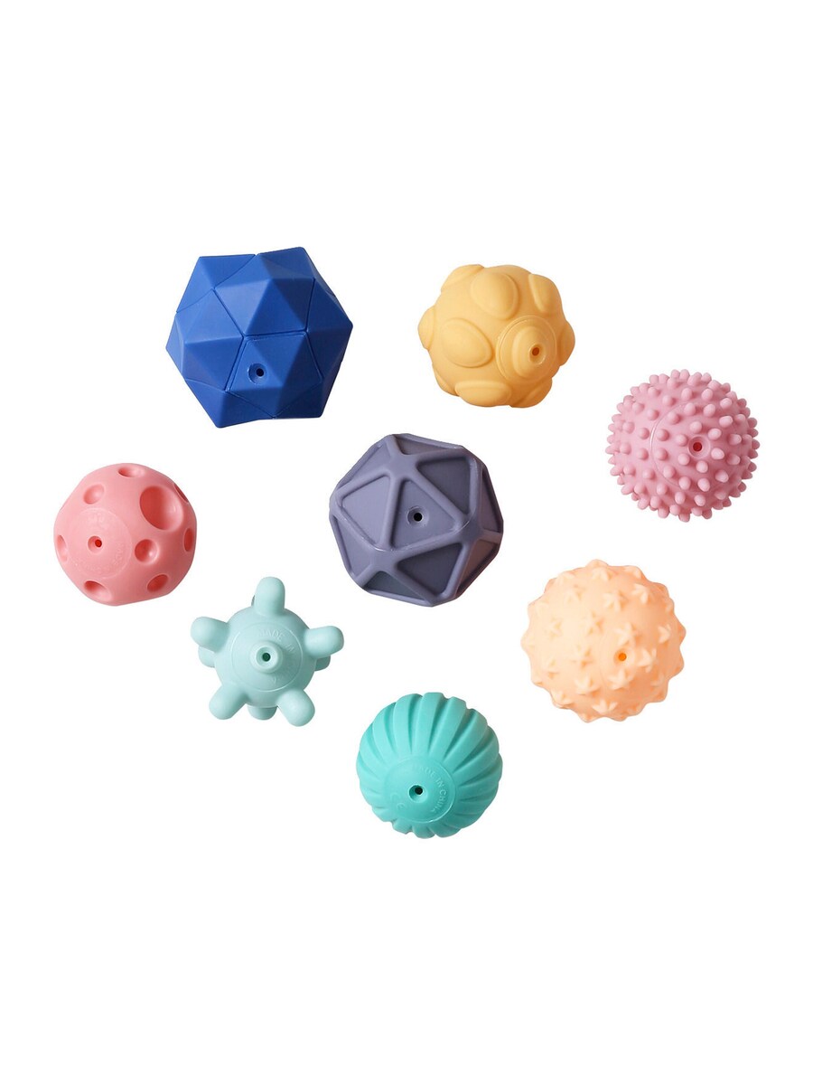 Sensoriske baller 8-pack for baby 6-8 cm detalj av tekstur