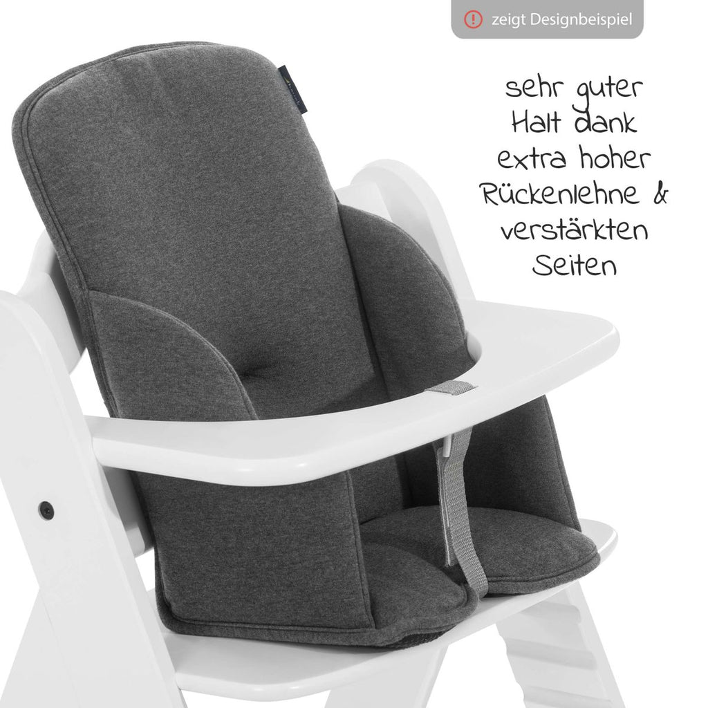 Sidevisning av seteforminsker til Alpha barnestol i jersey Charcoal
