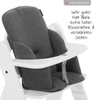 Sidevisning av seteforminsker til Alpha barnestol i jersey Charcoal