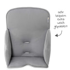 Nærbilde av anti-skli belegg på seteforminsker til Alpha barnestol Comfort Line grå