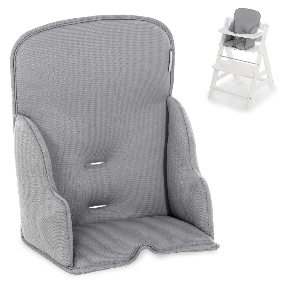 Bakside av seteforminsker til Alpha barnestol Comfort Line grå