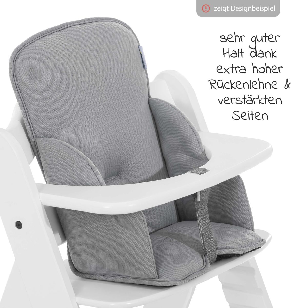 Sidepolstring på seteforminsker til Alpha barnestol Comfort Line grå