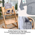 Detalj av polstrede sider på seteforminsker til Stokke Tripp Trapp barnestol Curves grå