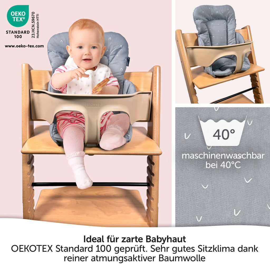 Montert seteforminsker til Stokke Tripp Trapp barnestol Curves grå