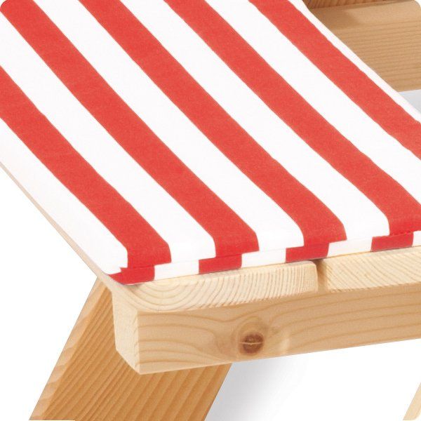 Seteputer 2-pack til møbelgruppe Nicki stripet rød/hvit bakside