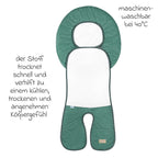 Setetrekk Babycool til bilstol med Coolmax eucalyptus i bruk i bil