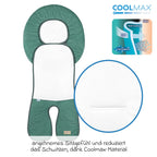 Detalj av Coolmax materiale på Setetrekk Babycool til bilstol med Coolmax eucalyptus