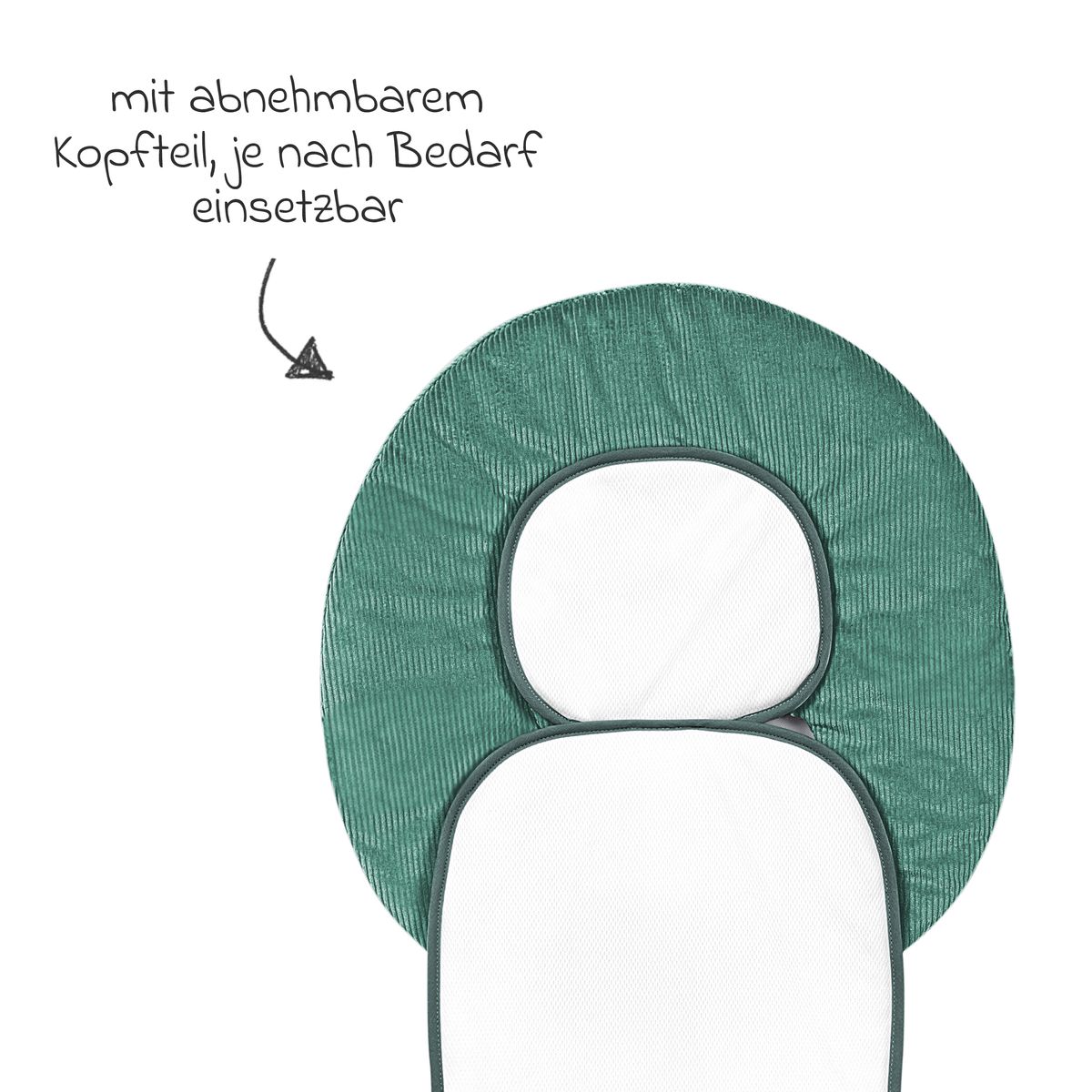 Nærbilde av gurtslisser på Setetrekk Babycool til bilstol med Coolmax eucalyptus