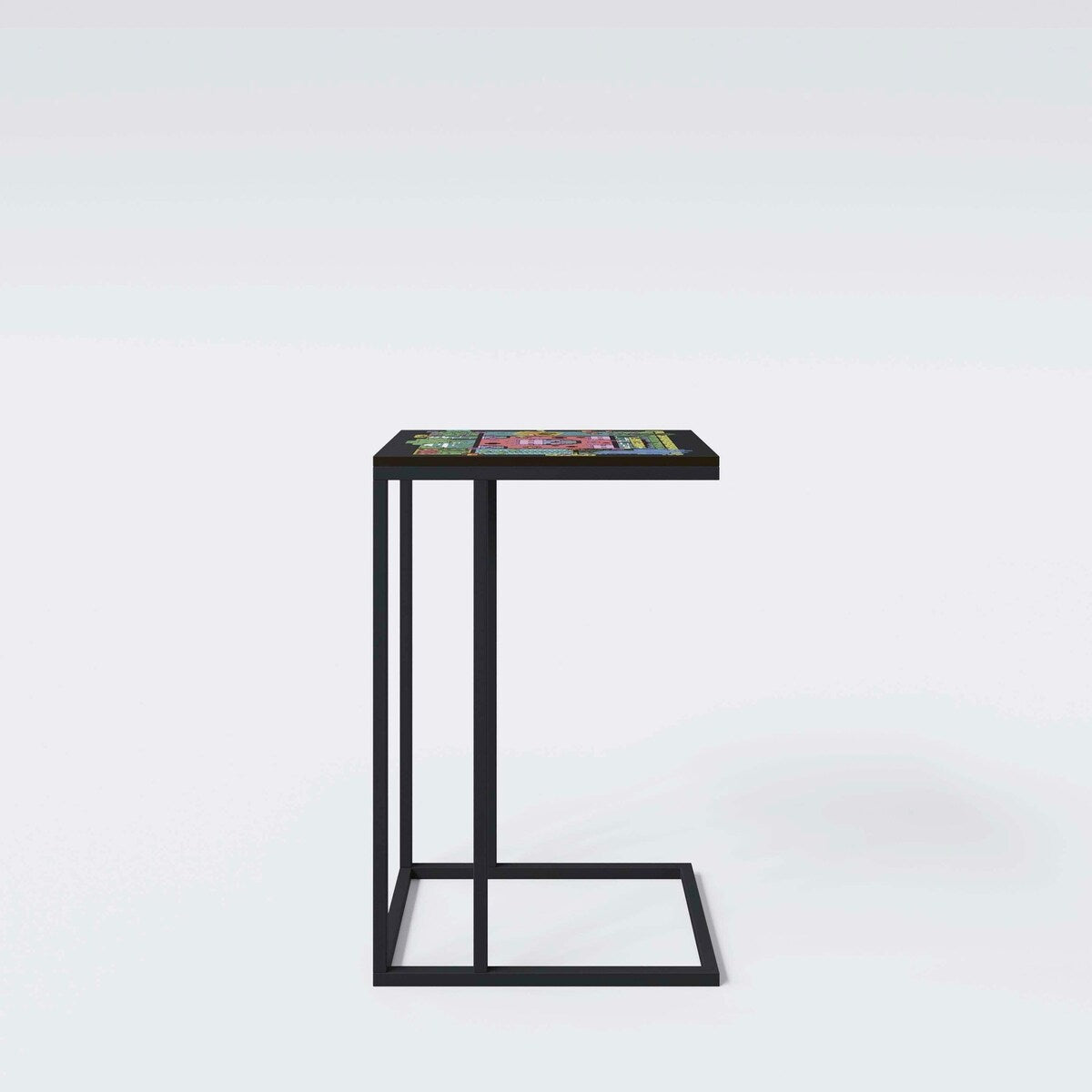 Sidebord C-form Minecraft-design for barnerom bakside