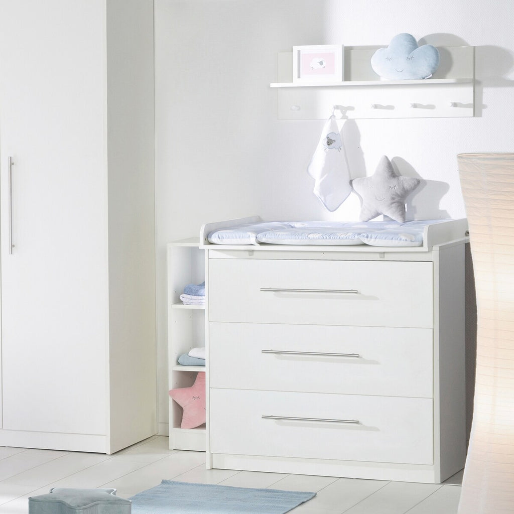 Sidehylle Maren med 3 hyller for stellekommode bakside