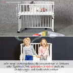 Sideseng Boxspring Comfort Plus i heltre, hvit med tilbehør