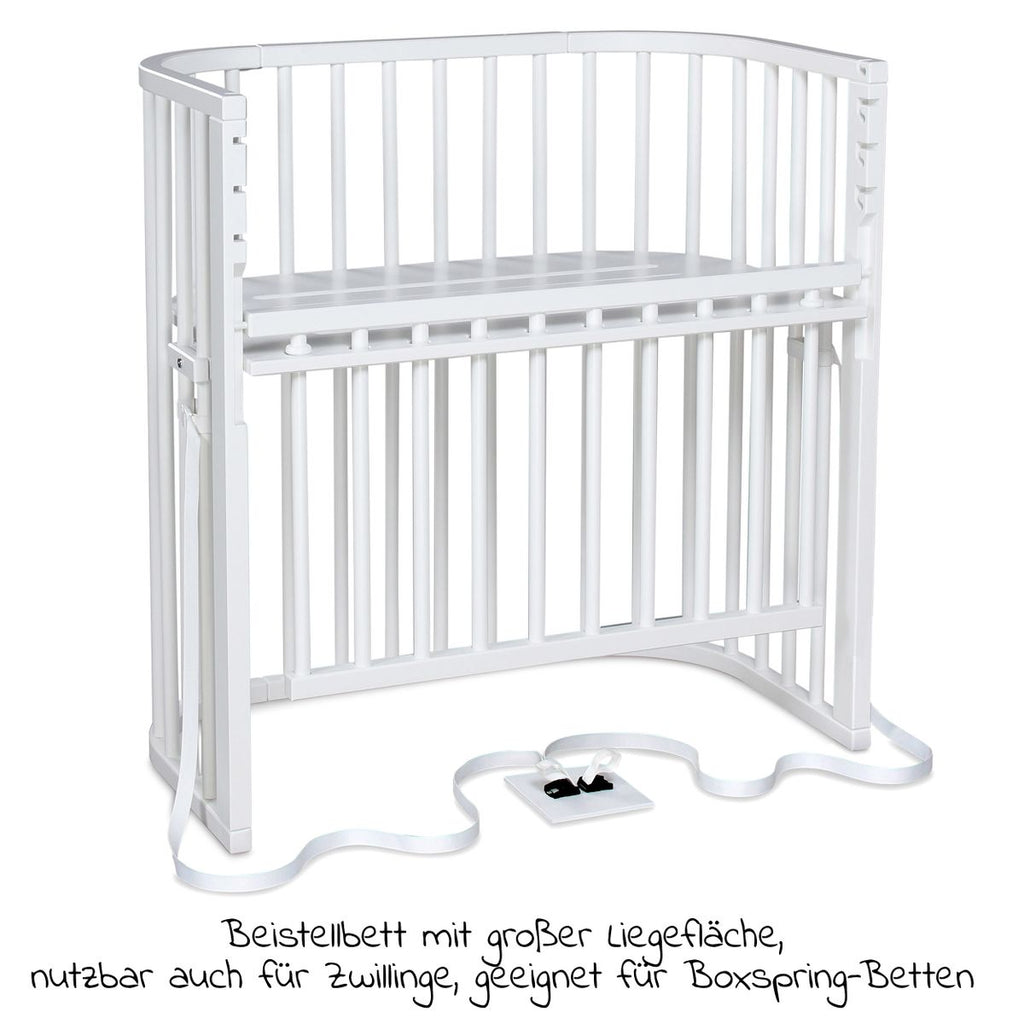 Sideseng Boxspring Comfort Plus i heltre, hvit bakside