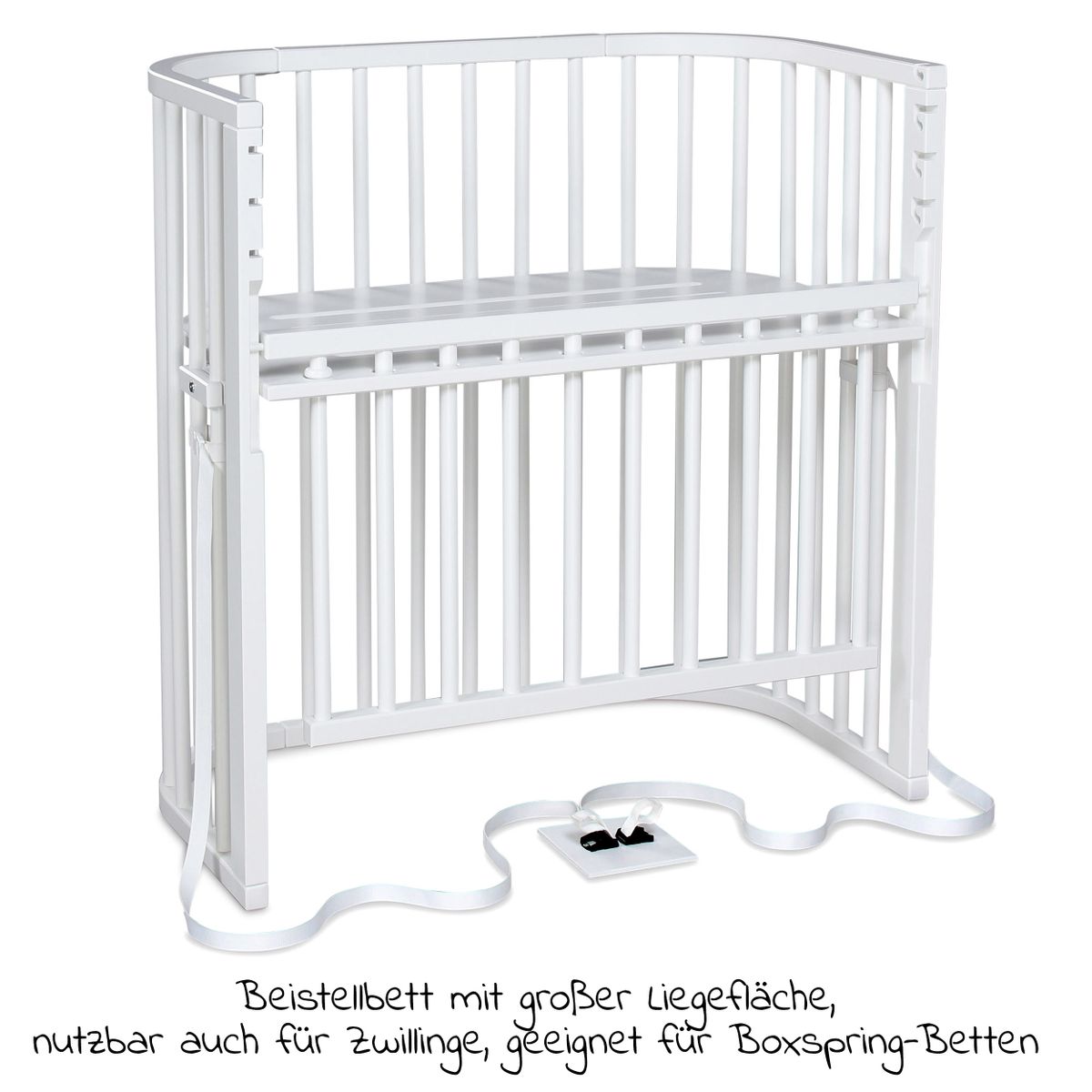 Sideseng Boxspring Comfort Plus i heltre, hvit bakside