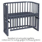 Sideseng Boxspring Comfort Plus i heltre bøk, skifergrå bakside
