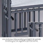 Montert Sideseng Boxspring Comfort Plus i heltre bøk, skifergrå ved foreldreseng