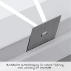 Sideseng Boxspring Comfort Plus i heltre, hvit nærbilde av festebraketter