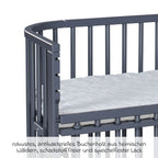Sideseng Boxspring Comfort Plus i heltre bøk, skifergrå som sittebenk