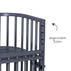 Detalj av låsemekanisme på Sideseng Boxspring Comfort Plus i heltre bøk, skifergrå