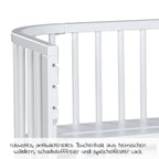 Sideseng Boxspring Comfort Plus i heltre, hvit sett fra siden