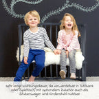 Sideseng Boxspring Comfort Plus i heltre bøk, skifergrå i skandinavisk interiør