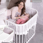 Sideseng Maxi Comfort Plus i heltre bøk, hvitlakkert - Babybay