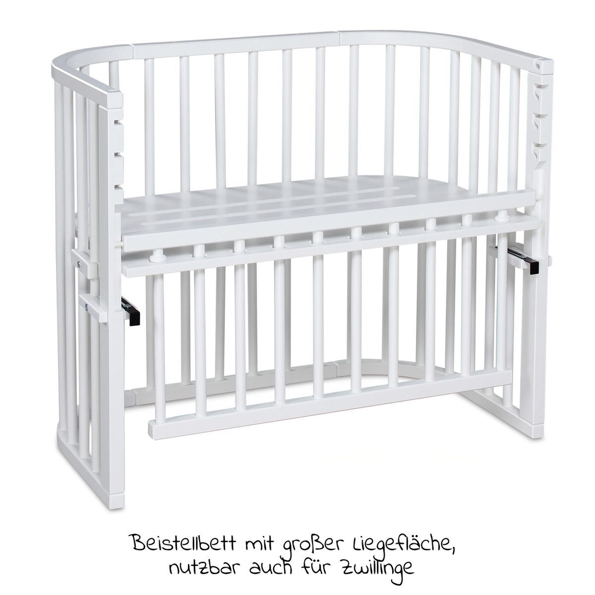 Sideseng Maxi Comfort Plus i heltre bøk hvitlakkert bakside