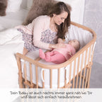 Sideseng Maxi Comfort Plus naturlakkert bøk detalj av hjørne