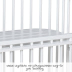 Sideseng Maxi Comfort Plus i heltre bøk, hvitlakkert - Babybay