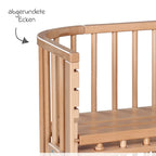 Sideseng Maxi Comfort Plus naturlakkert bøk, høydejusterbar - Babybay