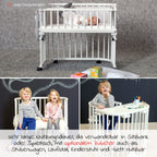 Sideseng Maxi Comfort Plus i heltre bøk, hvitlakkert - Babybay
