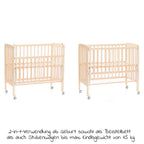 Sideseng Nino 2-i-1 med hjul bakside