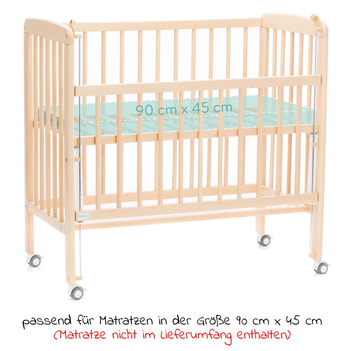 Sideseng Nino 2-i-1 med hjul hjul som beskytter gulvet