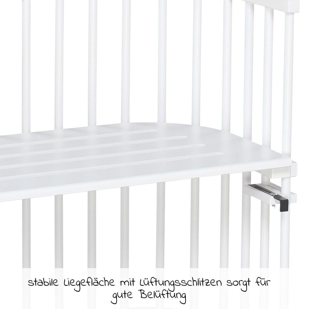 Nestchen med bomullstrekk i Sideseng Original 5-delt sett med madrass og laken hvit