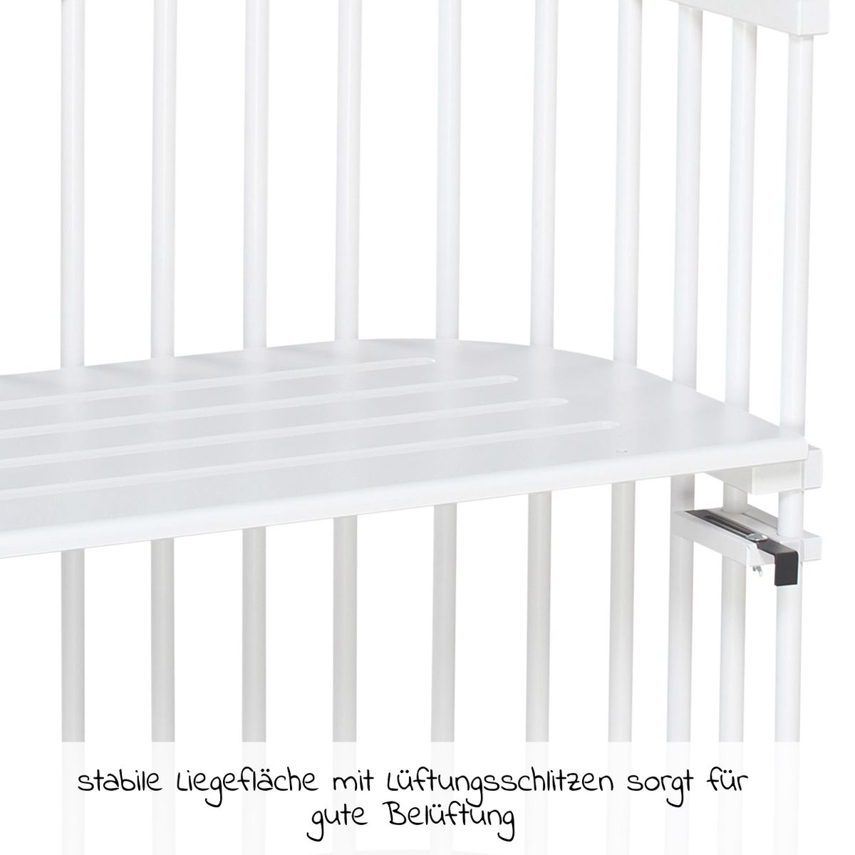 Nestchen med bomullstrekk i Sideseng Original 5-delt sett med madrass og laken hvit