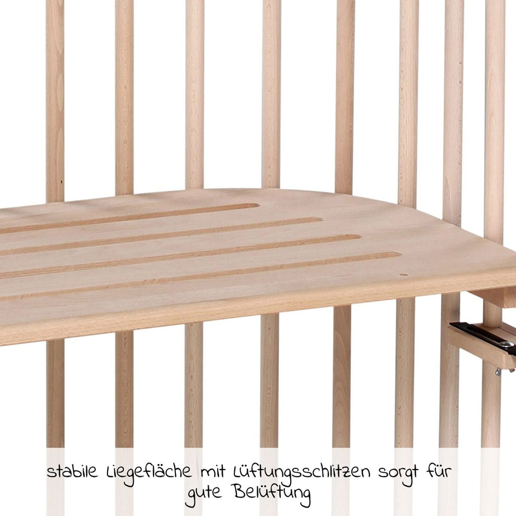 Sideseng Original i heltre bøk natur ubehandlet nærbilde av høyderegulering