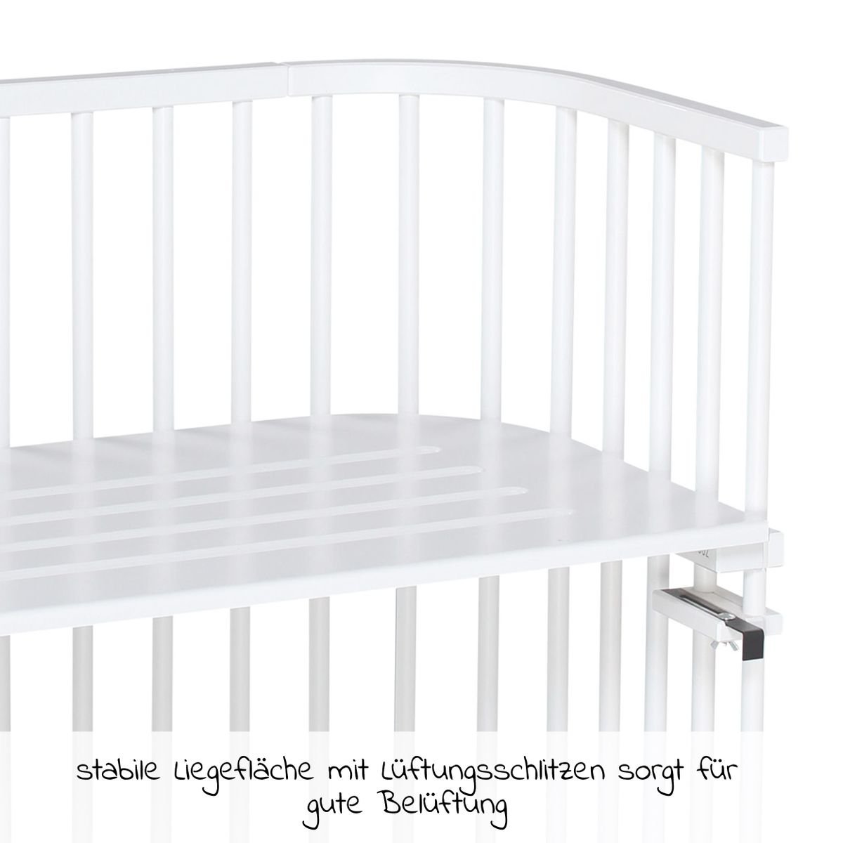 Detalj av lukkegrind i Sidesengsett Maxi 5 deler med madrass, sengereir og laken