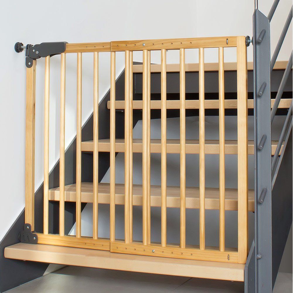 Sidevisning av Sikkerhetsgrind Active Lock i tre 75-104,5 cm - Reer