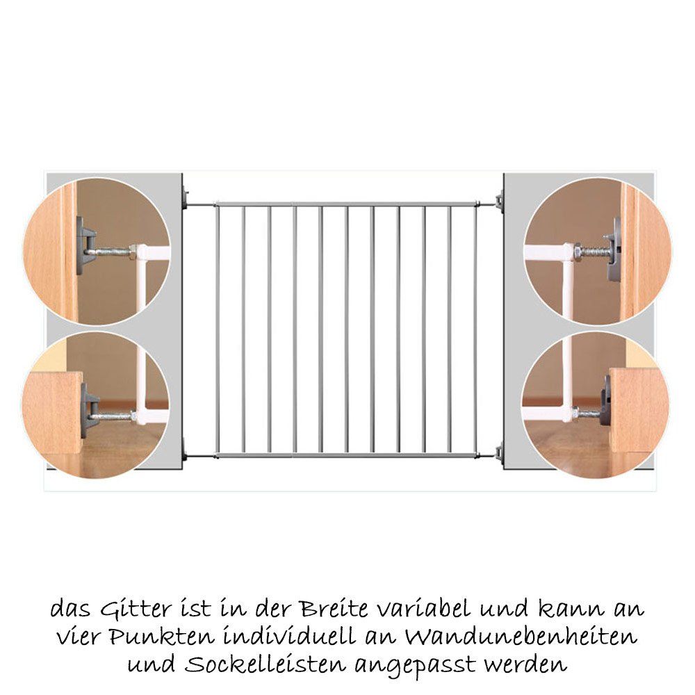 Bakside av Sikkerhetsgrind Basic Simple Lock metall 68-106 cm - Reer