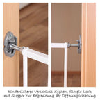 Detalj av låsesystem på Sikkerhetsgrind Basic Simple Lock metall 68-106 cm - Reer