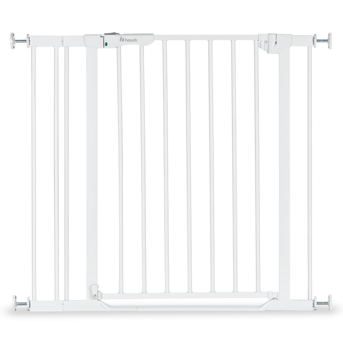 Sikkerhetsgrind Clear Step 2 75-80 cm med 9 cm forlenger hvit forfra