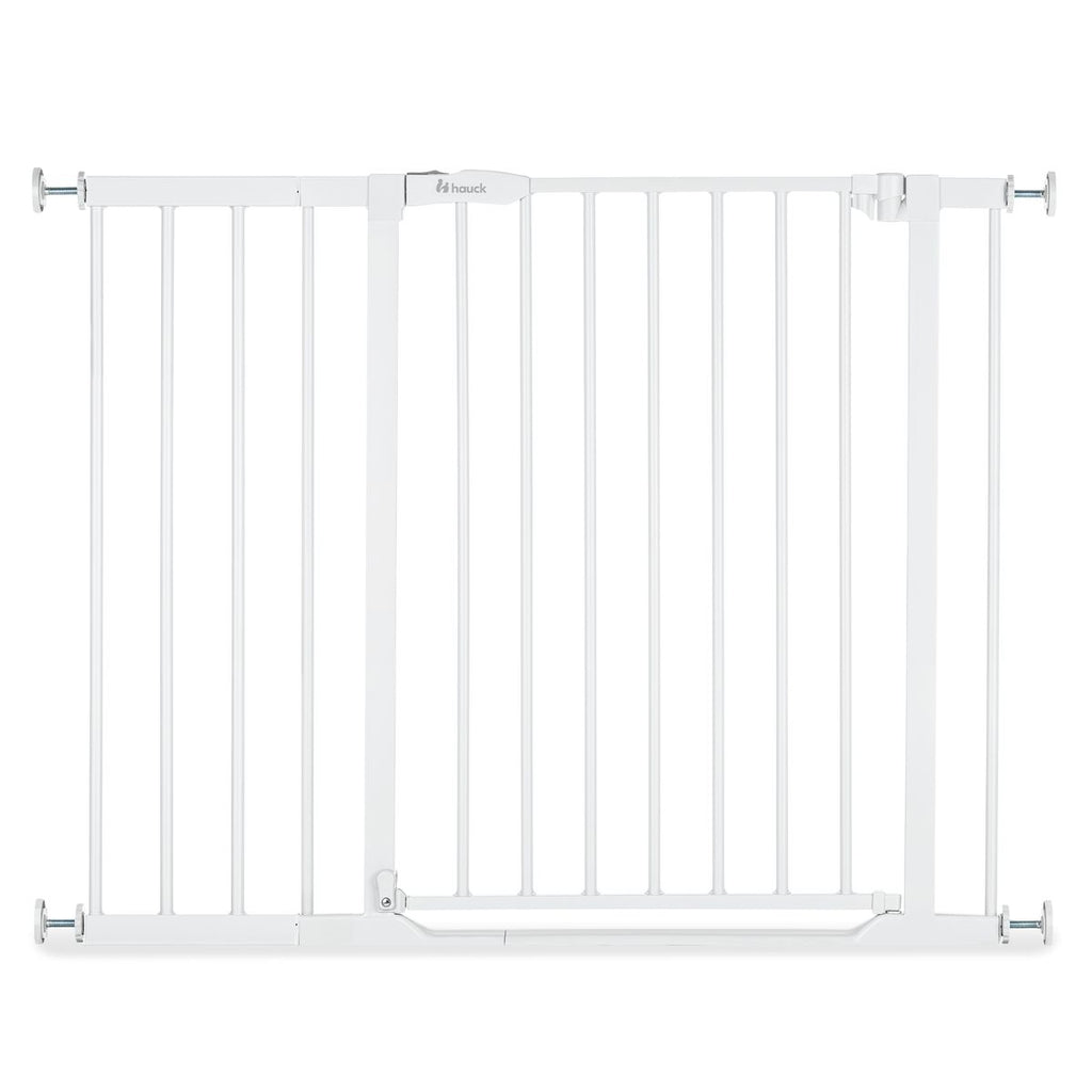 Sikkerhetsgrind Clear Step 2 75-80 cm med 21 cm forlenger hvit forfra