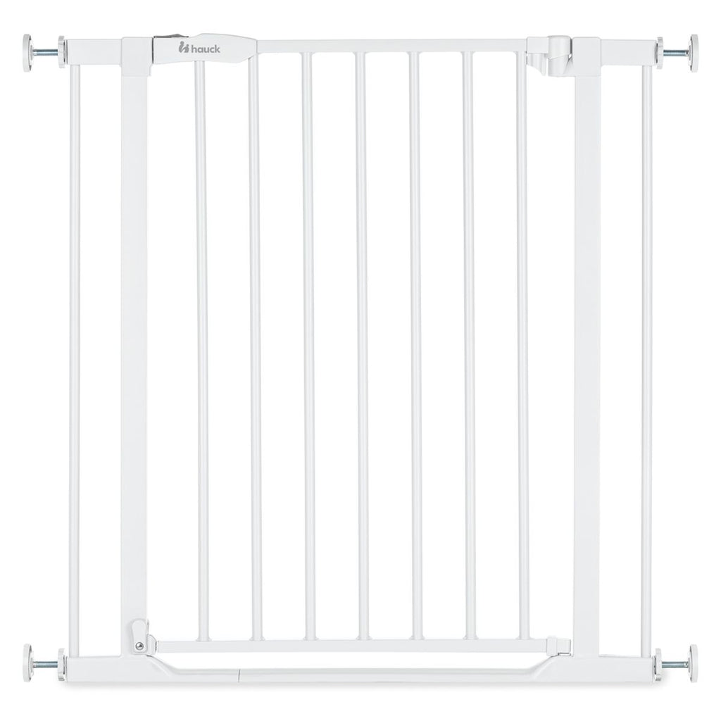 Sikkerhetsgrind Clear Step 2 75-80 cm med 21 cm forlenger hvit komplett sett